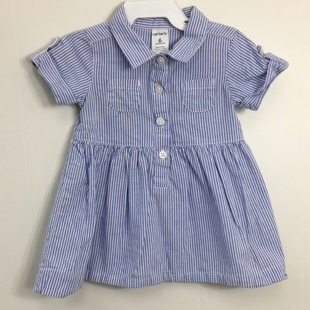 Carters Girls Blue and Green Summer Outfits Bundle of 5 Size 6 mo EXCELLENT